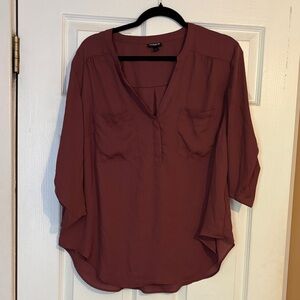 Torrid Harper Shirt 0x dark mauve Blouse